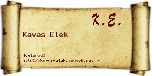 Kavas Elek névjegykártya